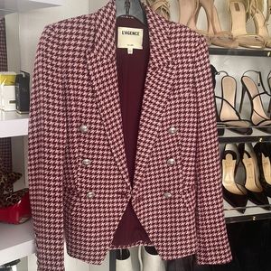 L’agence Hoodstooth Tweed Blazer - US 0